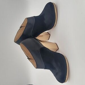 Cole Haan Sophie Black Calf Hair & Gold Boots